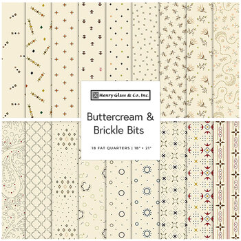 Buttercream & Brickle Bits  18 FQ Set by Kim Diehl for Henry Glass Fabrics