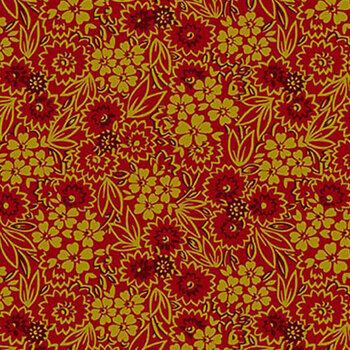 Baubles & Balsam 979-88 Cranberry by Kim Diehl for Henry Glass Fabrics