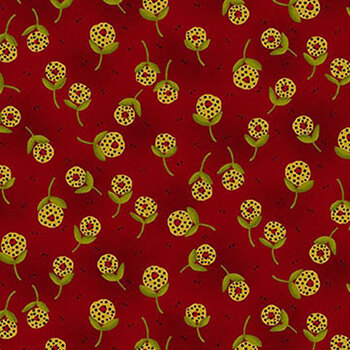 Baubles & Balsam 981-88 Cranberry by Kim Diehl for Henry Glass Fabrics