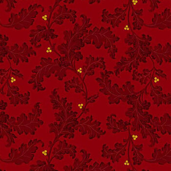 Baubles & Balsam 985-88 Cranberry by Kim Diehl for Henry Glass Fabrics