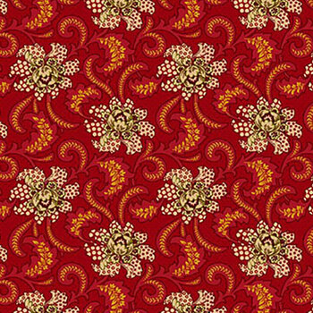 Baubles & Balsam 986-88 Cranberry by Kim Diehl for Henry Glass Fabrics