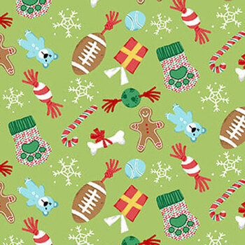 Merry Woof-Mas 8355-64 Lime by Sweet Cee Creative for Studio E Fabrics