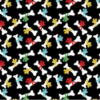 Merry Woof-Mas 8359-99 Black by Sweet Cee Creative for Studio E Fabrics