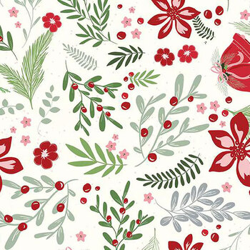 Mistletoe & Holly C16400-CLOUD by Beverly McCullough for Riley Blake Designs