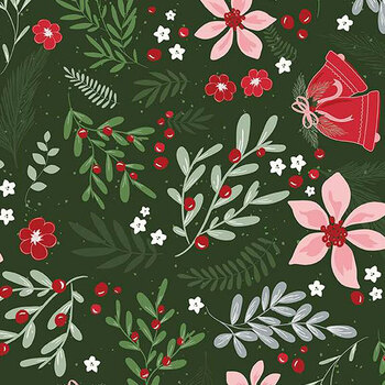 Mistletoe & Holly C16400-FOREST by Beverly McCullough for Riley Blake Designs