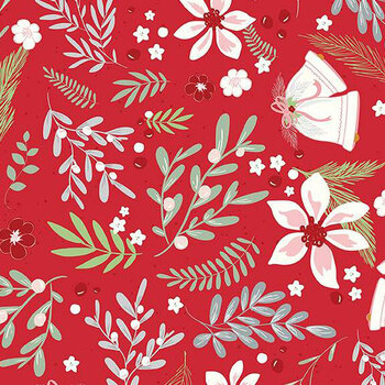 Mistletoe & Holly C16400-RED by Beverly McCullough for Riley Blake Designs