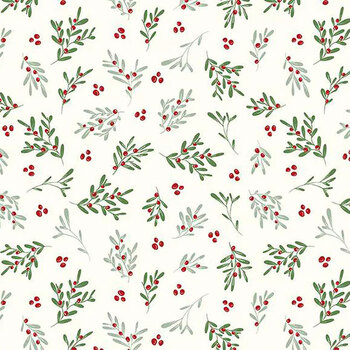 Mistletoe & Holly C16403-CLOUD by Beverly McCullough for Riley Blake Designs