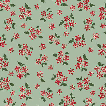 Mistletoe & Holly C16405-SAGE by Beverly McCullough for Riley Blake Designs