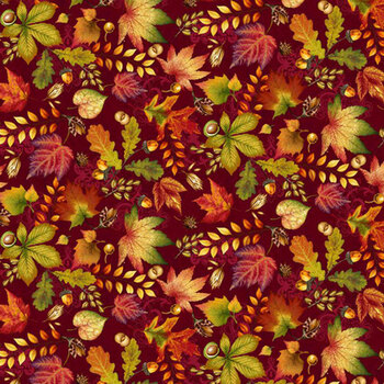 Autumn Fields 8369-89 Burgundy by Art Loft for Studio E Fabrics