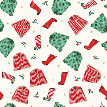 Christmas Flannel F16521-CREAM by My Mind's Eye for Riley Blake Designs