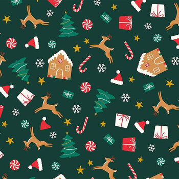 Christmas Flannel F16523-FOREST by My Mind's Eye for Riley Blake Designs