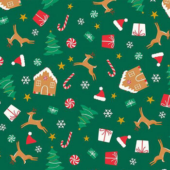 Christmas Flannel F16523-GREEN by My Mind's Eye for Riley Blake Designs