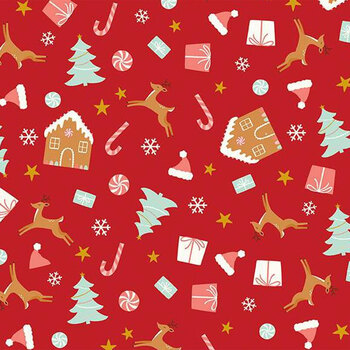 Christmas Flannel F16523-RED by My Mind's Eye for Riley Blake Designs