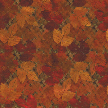 Falling Leaves 4FLS-1 Rust Mini Maple by Jason Yenter for In The Beginning Fabrics