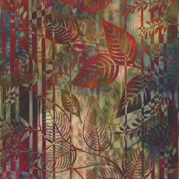 Falling Leaves 3-FLS-1 Multi Leaf Stripe by Jason Yenter for In The Beginning Fabrics