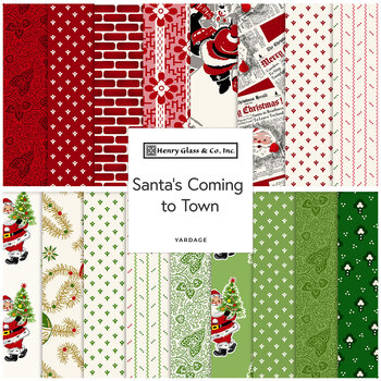 Santa's Coming to Town  Yardage by Stacy West for Henry Glass Fabrics