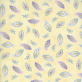 Daydreams 8DD-1 Yellow Small Leaves by Jason Yenter for In The Beginning Fabrics