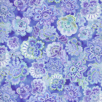 Daydreams 3DD-2 Blue Small Floral by Jason Yenter for In The Beginning Fabrics