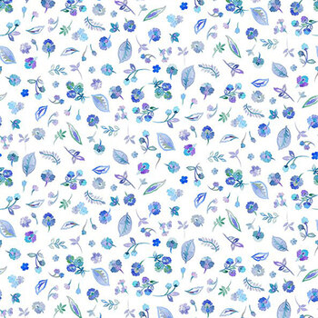 Daydreams 7DD-2 Blue Petite Flowers by Jason Yenter for In The Beginning Fabrics