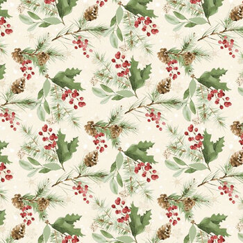 Cardinal Celebration 37758-273 Cream by Katrina Pete for Wilmington Prints