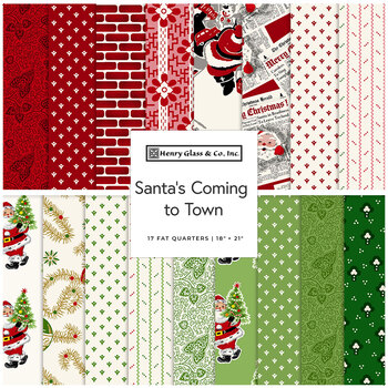 Santa's Coming to Town  17 FQ Set by Stacy West for Henry Glass Fabrics