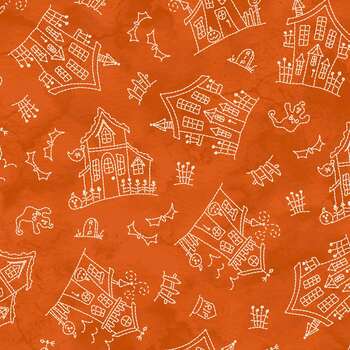 Spooky Stitches MAS10870-O Orange by Robin Kingsley for Maywood Studio