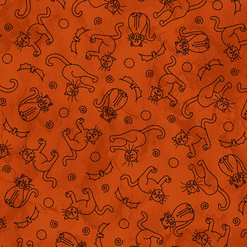 Spooky Stitches MAS10872-O Orange by Robin Kingsley for Maywood Studio