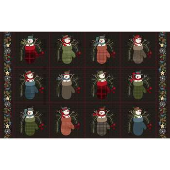 Holly Jolly Flannel MASF10891-J Panel Black by Bonnie Sullivan for Maywood Studio