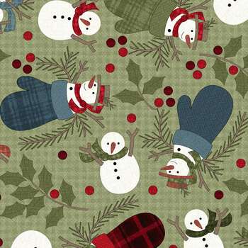 Holly Jolly Flannel MASF10892-G Green by Bonnie Sullivan for Maywood Studio