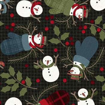 Holly Jolly Flannel MASF10892-J Black by Bonnie Sullivan for Maywood Studio