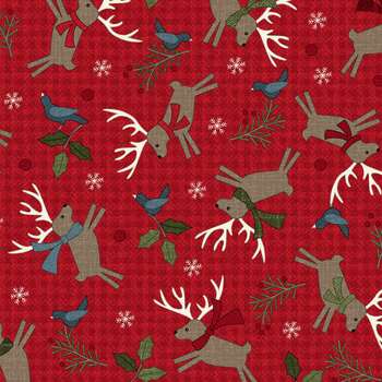 Holly Jolly Flannel MASF10893-R Red by Bonnie Sullivan for Maywood Studio