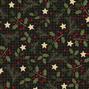 Holly Jolly Flannel MASF10894-J Black by Bonnie Sullivan for Maywood Studio