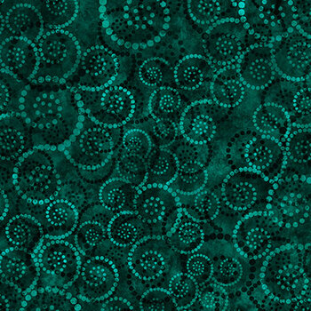 Color Essence Dotted Scroll 31094-Q Dark Teal by Quilting Treasures Fabrics