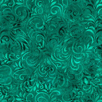 Color Essence Blooming Vine 31095-Q Teal by Quilting Treasures Fabrics