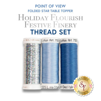  Point of View Folded Star Table Topper - Holiday Flourish Festive Finery - 3pc Thread Set