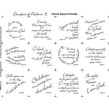 Comfort of Psalms II Panel - Charm Square Friendly - White