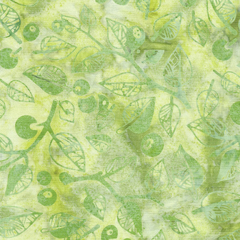 Forest Flora 622406831 Multi Yellow Green Grey by Island Batik