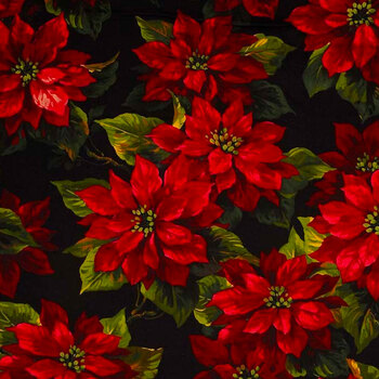 Scarlet Poinsettia 3059-BLAC-D By Michael Miller Fabrics