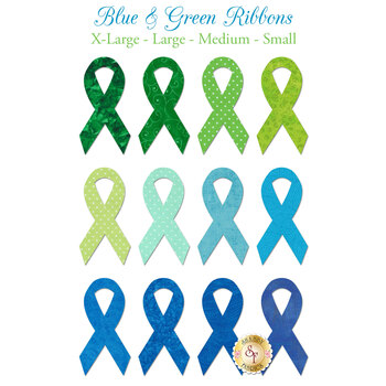Green & Blue Ribbons - Laser Cut Shabby Shapes