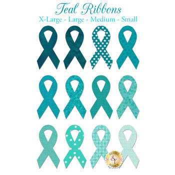 Teal Ribbons - Laser Cut Shabby Shapes