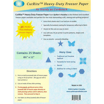 CutRite Heavy Duty Freezer Paper - Pack of 25 Sheets