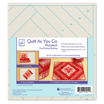 Quilt As You Go Pre-Printed Batting - Placemats - Casablanca - Makes 6