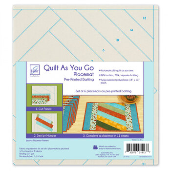 Quilt As You Go Pre-Printed Batting - Placemats - Jakarta - Makes 6