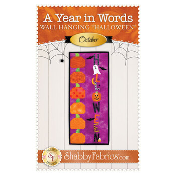 A Year in Words Wall Hangings - Halloween - October - Pattern