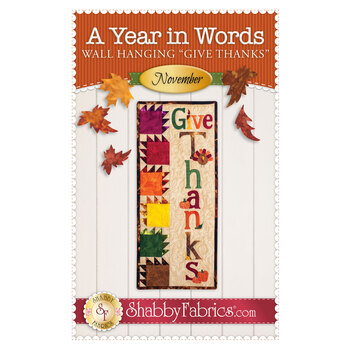 A Year in Words Wall Hangings - Give Thanks - November - Pattern