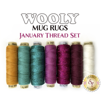  Wooly Mug Rug Series - January - 7 pc Thread Set