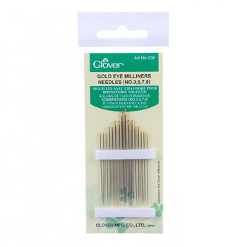 Clover Gold Eye Milliners Needles - Size 3/9 - 16ct