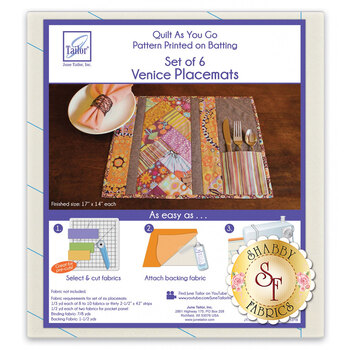 Quilt As You Go Pre-Printed Batting - Venice Placemats - Makes 6