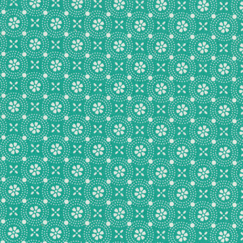 Kimberbell Basics 8241-Q Teal Dotted Circles by Kim Christopherson for Maywood Studio