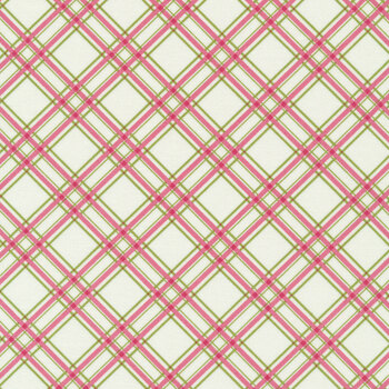 Kimberbell Basics 8244-PG Pink/Green Diagonal Plaid by Kim Christopherson for Maywood Studio